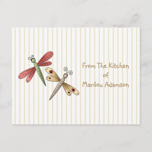 Dragonflies Recipe-kort Vykort (Framsida)