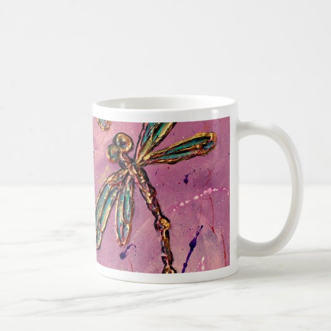 Dragonflies Rosa Fizz Kaffemugg (Höger)