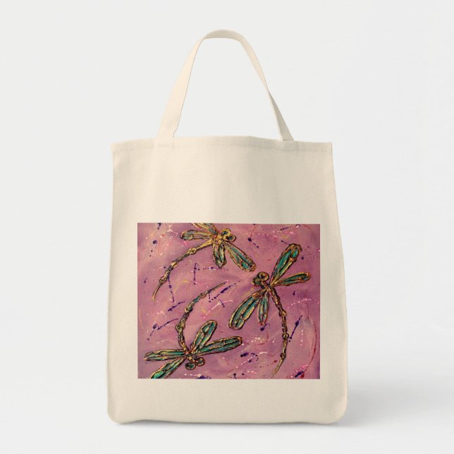 Dragonflies Rosa Fizz Tygkasse (Framsidan)