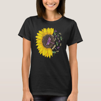 Dragonflies Solrosblommor Flower Blommigt Insekt F T Shirt