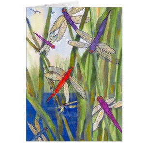 Dragonflies-sommarkort Hälsningskort