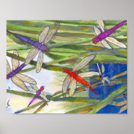 Dragonflies Summer Poster av Roseann Meserve
