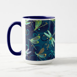 Dragonflies Teal 15oz Combo Mugg