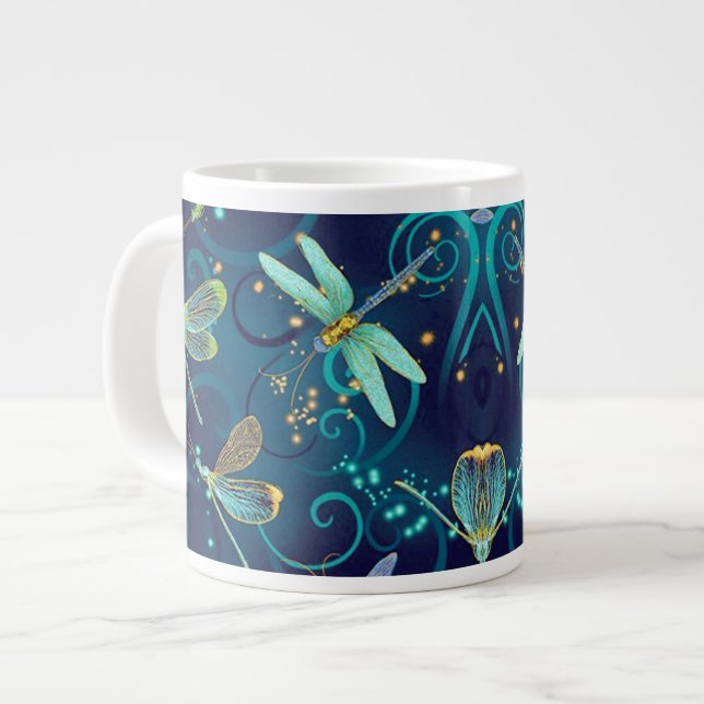 Dragonflies Teal 20oz Jumbo Mugg (Framsida vänster)