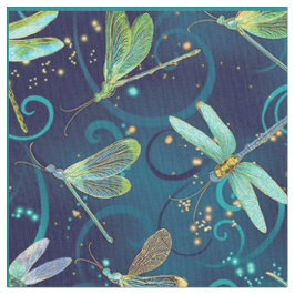 Dragonflies Teal Tyg