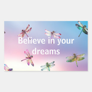 Dragonflies Tro Rektangulärt Klistermärke