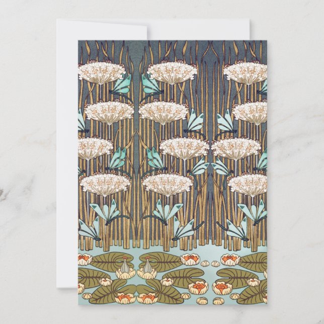 Dragonflies Vatten Lilies Marsh Art nouveau (Framsida)