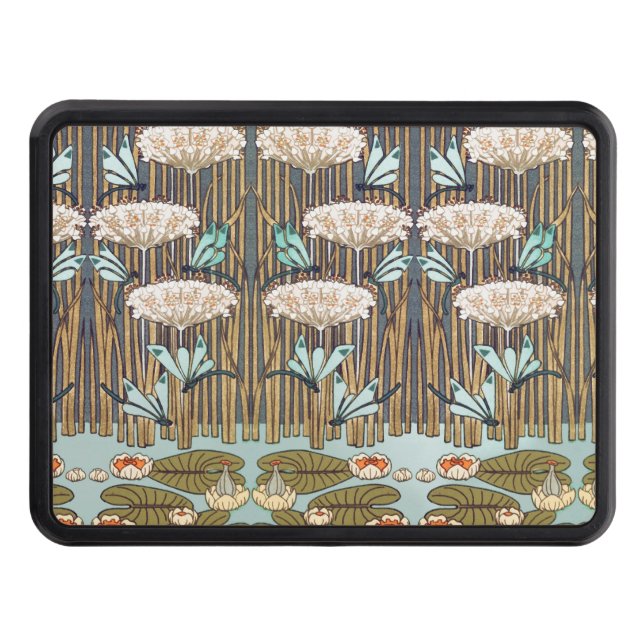 Dragonflies Vatten Lilies Marsh Art nouveau Dragkroksskydd (Framsidan)