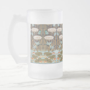 Dragonflies Vatten Lilies Marsh Art nouveau Frostat Ölglas