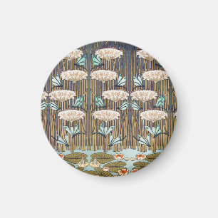 Dragonflies Vatten Lilies Marsh Art nouveau Magnet