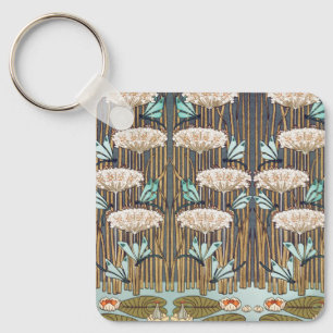 Dragonflies Vatten Lilies Marsh Art nouveau Nyckelring