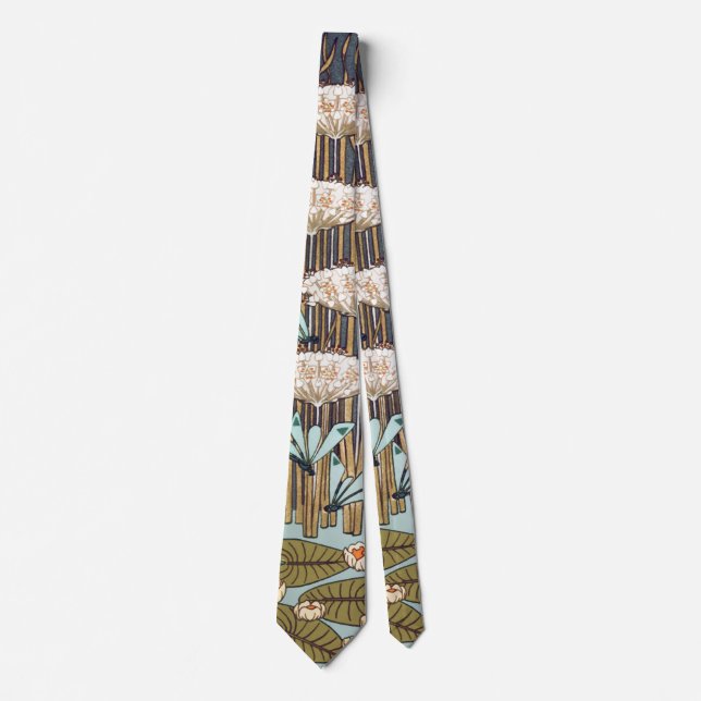 Dragonflies Vatten Lilies Marsh Art nouveau Slips (Framsida)