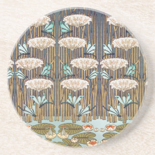 Dragonflies Vatten Lilies Marsh Art nouveau Underlägg