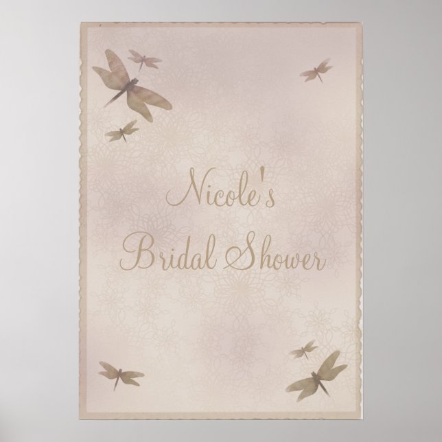 Dragonflies Vintage Dragonfly Party Banner Poster (Framsidan)
