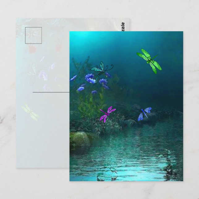 Dragonflies Vykort (Fram/baksida)