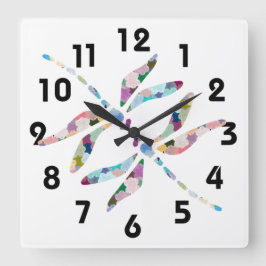 Dragonflies Wall Clock Fyrkantig Klocka