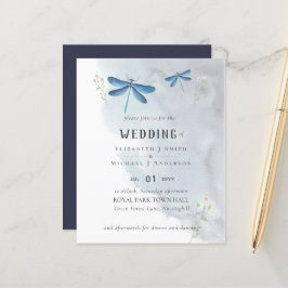 Dragonflies WEDDING-inbjudan för magiska vattenfär
