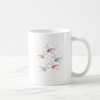 Dragonflies Whimsical Tecknad Art Kaffemugg
