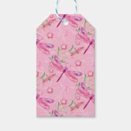 DRAGONFLIK FÖR rosa OCH LILA VATTENFÄRG Presentetikett