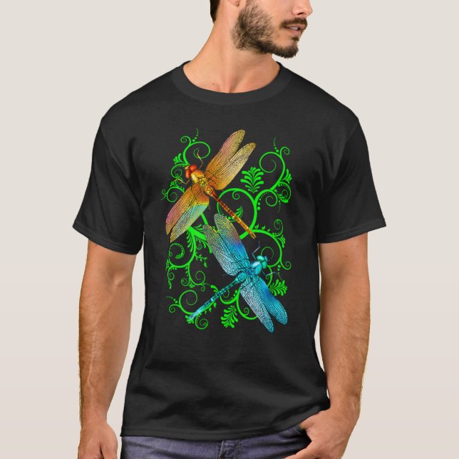 Dragonflugor i Garden T Shirt (Framsida)
