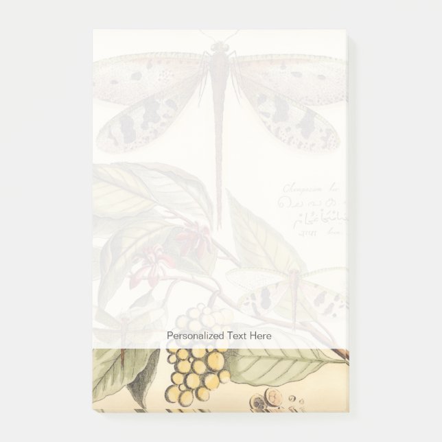 Dragonflugor med Löv och frukt Post-it Block (Framsida)