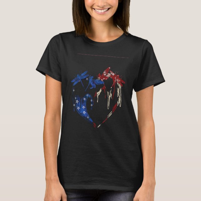 Dragonfly 4th Of July Men Dragonfly  USA Flag Amer T Shirt (Framsida)