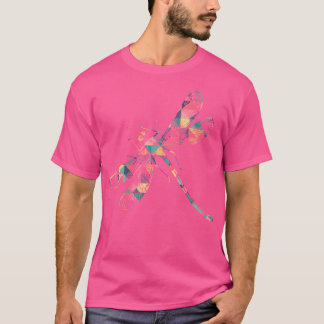 Dragonfly Abstrakt Färg Svarma Nymph Älskare T Shirt