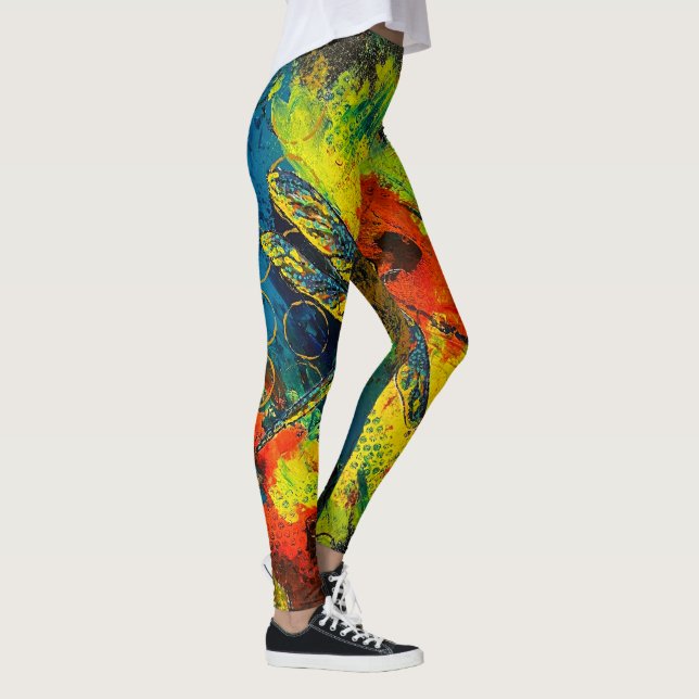 Dragonfly abstrakt leggings (Höger)