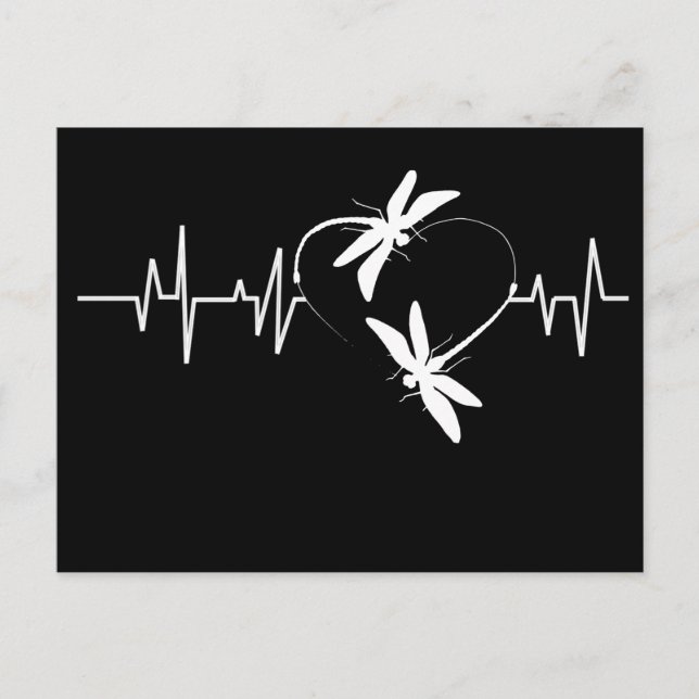 Dragonfly Älskare Gift| Funny Dragonfly Heartslag Vykort (Framsida)