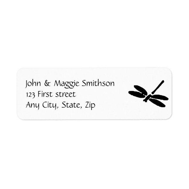 Dragonfly Anpassningsbar-etikett Returadress Etikett (Framsidan)