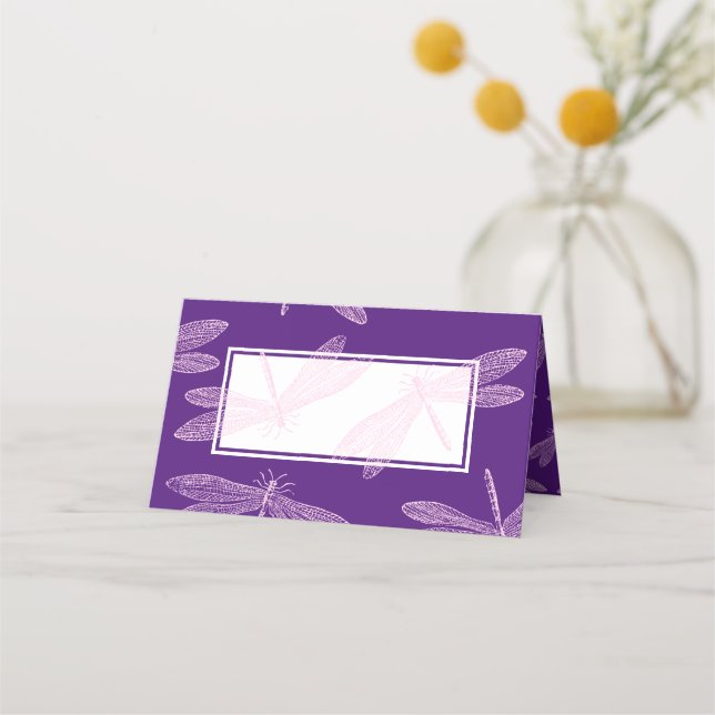 Dragonfly Anpassningsbar Färg Sommar Party Placeringskort (Framsida)