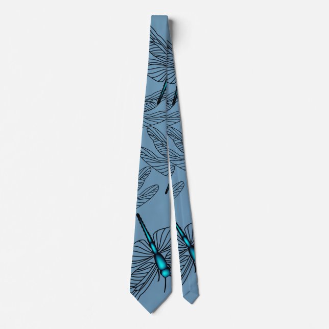 Dragonfly Aqua Blue Manar Neck Tie Slips (Framsida)