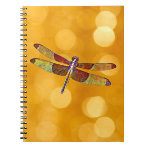 Dragonfly Art på den bärbara datorn Guld Journal Anteckningsbok