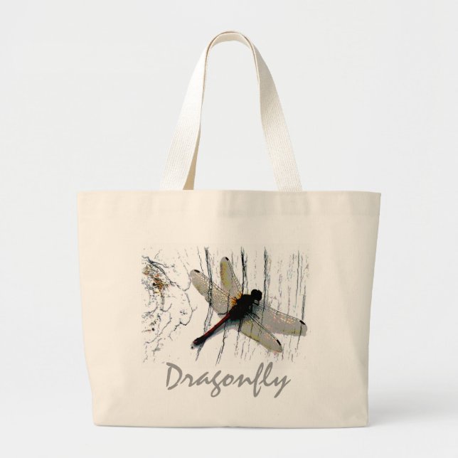 Dragonfly Art Photography Image Tote Bag Jumbo Tygkasse (Framsidan)