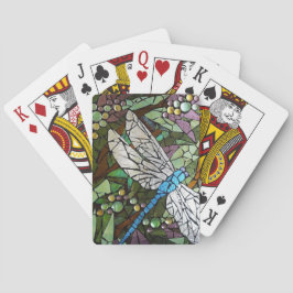 Dragonfly av fastnat glas casinokort