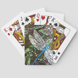 Dragonfly av fastnat glas casinokort