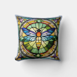 Dragonfly av fastnat glas kudde
