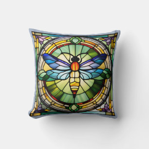 Dragonfly av fastnat glas kudde