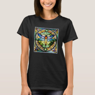 Dragonfly av fastnat glas t shirt
