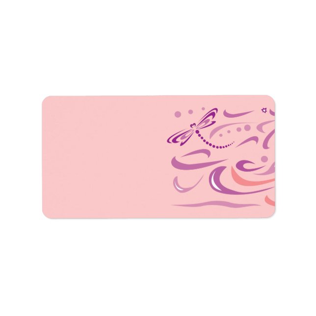 DRAGONFLY Baby Naming Address Label Adressetikett (Framsidan)