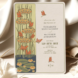 Dragonfly Belle Epoque Art nouveau Bröllop Inbjudningar