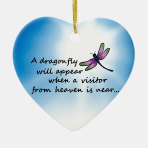 Dragonfly, besökare från himlen julgransprydnad keramik