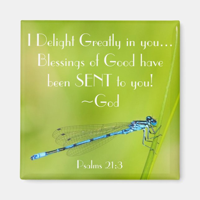 Dragonfly Bible Psalm 21:3 Magnet (Framsidan)