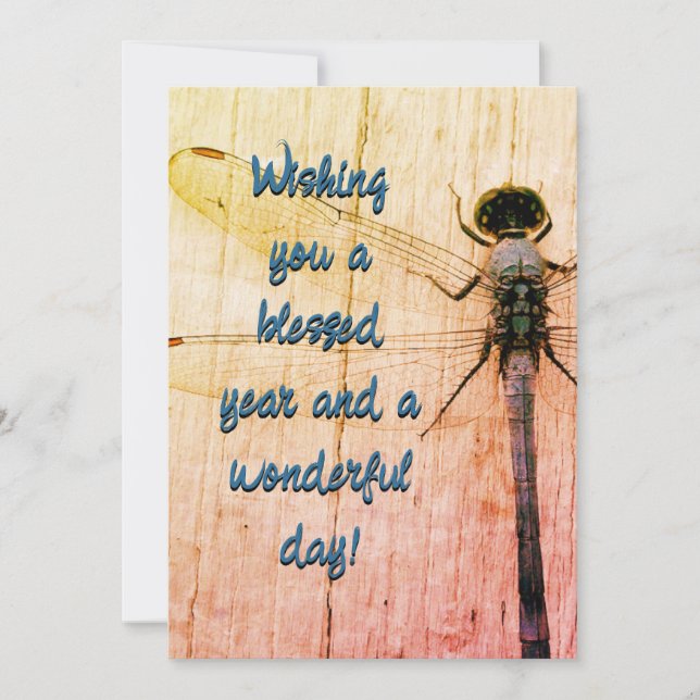 Dragonfly Birthday Card! Inbjudningar (Framsida)