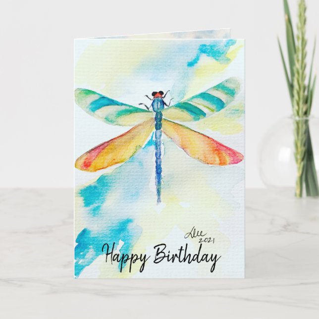 Dragonfly Birthday Card Kort (Framsida)