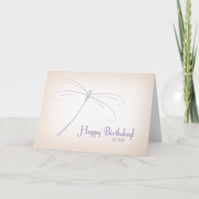 Dragonfly Birthday Card Kort (Framsida)