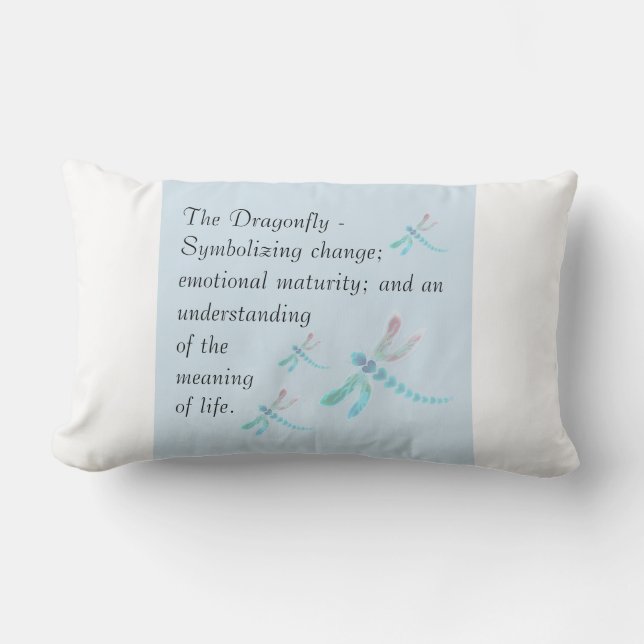 Dragonfly | Blå och vit inspiration Lumbarkudde (Framsida)