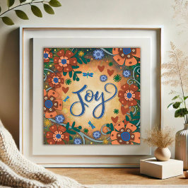 Dragonfly Blommigt Joy Inspiring Gult Inspirief Poster
