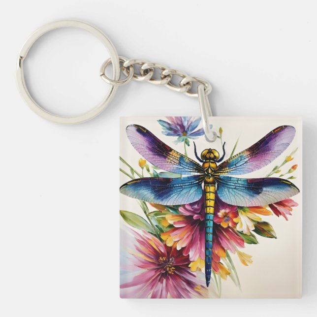 Dragonfly Blommigt Multifärgad Art (Framsidan)