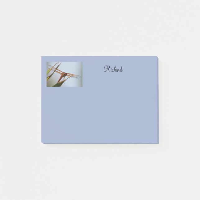 Dragonfly Blue Personlig Post it Notes 4x3 Post-it Block (Framsida)